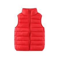 Children's Casual Stand Collar Warm Padded Vest for Boys Girls Winter Outerwear 150 red