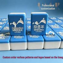 Custom Personalized Cartoon Mahjong with Colored Print Logo Custom Design blue
