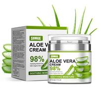Aloe Vera Moisturising Cream 50ml – 98% Pure Aloe Extract, Gentle Pump Jar, Deep Hydration & Soothing Skincare less
