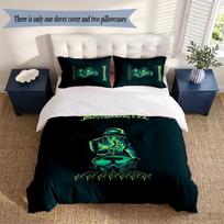 Megadeth 3‑Piece Bedding Set Soft Microfiber Duvet Cover Pillowcases Comfortable Bed Linen for Bedroom Decoration 135cmx200cm white