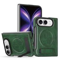 For IPhone Fold Phone Case For IPhone DUO Business Kickstand Holder Leather Hard Shockproof Anti Scratch Wireless Charging Magnetic Protector Cover iPhone Ultra