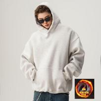 Vyriškas Oversize su gobtuvu džemperis Laisvo kirpimo Atsitiktinis Ilgomis rankovėmis Puloveris Gatvės stiliaus Vienspalvis Unisex L gray