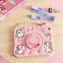 Soft Silicone IPad Pro 11 Case With 360 Rotating Stand Cartoon Unicorn Design Air 4/5/6/7 10 Full Protection iPad 7th-8th-9th Gen 10.2, 320g