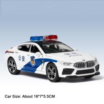 1:32 Charger M8 Model Toy Miniature Police Cars Alloy Diecast Mini Vehicles Sound Light Doors Opened Pull Back for Kids Gifts