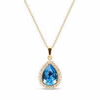 Pakabukas „Celestial Drop (Aquamarine Blue)“ su Swarovski® kristalais