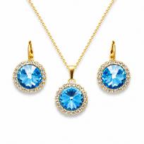 Papuošalų rinkinys moterims „Clarice (Aquamarine Blue)“ su Swarovski® kristalais