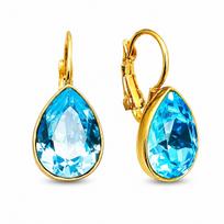 Auskarai „Crystal Drop (Aquamarine Blue)“ su Swarovski® kristalais