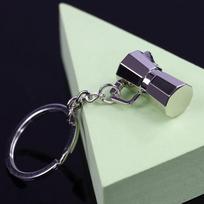 1 Pcs Creative Barista Keychain Coffee Moka Pot Keyring Pendant Coffee-Lovers Key Holder A3 gray