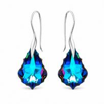Sidabriniai auskarai „Baroque IV (Meridian Blue)“ su Swarovski® kristalais
