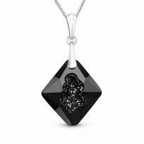 Sidabrinis pakabukas „Growing Crystal (Jet)“ su Swarovski® kristalais