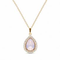 Pakabukas „Celestial Drop (Rose Water Opal)“ su Swarovski® kristalais