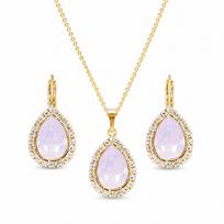 Papuošalų rinkinys moterims „Celestial Drop (Rose Water Opal)“ su Swarovski® kristalais