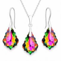 Sidabrinis papuošalų rinkinys moterims „Baroque IV (Vitrail Medium)“ su Swarovski® kristalais