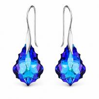Sidabriniai auskarai moterims DiamondSky „Baroque IV (Heliotrope)„ su Swarovski kristalais