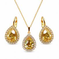 Papuošalų rinkinys moterims „Celestial Drop (Golden Shadow)“ su Swarovski® kristalais