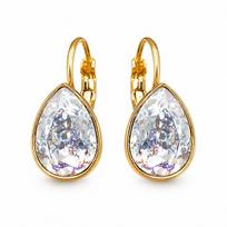 Auskarai „Crystal Drop (White Patina)“ su Swarovski® kristalais