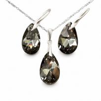 Sidabrinis papuošalų rinkinys moterims „Baroque (Silver Night)“ su Swarovski® kristalais
