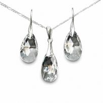 Sidabrinis papuošalų rinkinys moterims „Baroque“ su Swarovski® kristalais