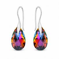 Sidabriniai auskarai moterims DiamondSky „Baroque (Volcano)„ su Swarovski kristalais