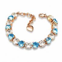 Apyrankė moterims DiamondSky „Tau II (Aquamarine Blue / Crystal)“ su Swarovski kristalais