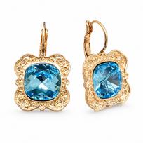 Auskarai „Nostalgia (Aquamarine Blue)“ su Swarovski® kristalais