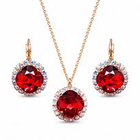 Papuošalų rinkinys moterims „Glare III (Scarlet)“ su Swarovski® kristalais