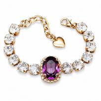 Apyrankė moterims DiamondSky „Sofia II (Amethyst)“ su Swarovski kristalais