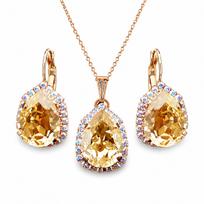 Papuošalų rinkinys moterims „Celestial Drop III (Golden Shadow)“ su Swarovski® kristalais