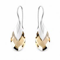 Sidabriniai auskarai moterims DiamondSky „Baroque II (Light Colorado Topaz Light Chrome)„ su Swarovski kristalais