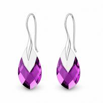 Sidabriniai auskarai „Baroque II (Amethyst Light Chrome)“ su Swarovski® kristalais