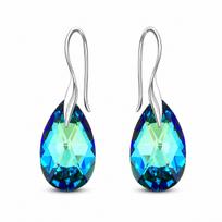 Sidabriniai auskarai „Baroque (Bermuda Blue)“ su Swarovski® kristalais