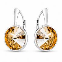 Sidabriniai auskarai „Clarice (Golden Shadow)“ su Swarovski® kristalais