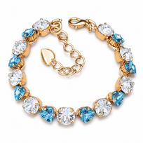 Apyrankė moterims DiamondSky „Romantiškas Švelnumas II (Crystal / Aquamarine Blue)“ su Swarovski kristalais