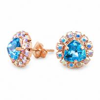 Auskarai „Bermuda Triangle IV (Aquamarine Blue)“ su Swarovski® kristalais
