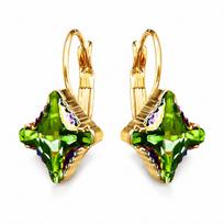 Auskarai „Byzantine Cross (Peridot Scarabaeus Green)“ su Swarovski® kristalais