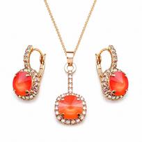 Papuošalų rinkinys moterims „Clarice VII (Light Coral)“ su Swarovski® kristalais