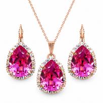 Papuošalų rinkinys moterims „Celestial Drop III (Rose)“ su Swarovski® kristalais