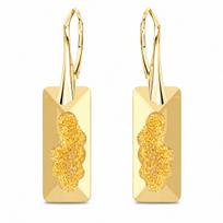 Sidabriniai auskarai moterims DiamondSky „Growing Crystal II (Golden Shadow)„ su Swarovski kristalais