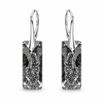 Sidabriniai auskarai „Growing Crystal II (Silver Night)“ su Swarovski® kristalais