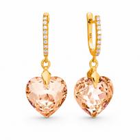 Sidabriniai auskarai „Romantic Heart III (Colorado Topaz)“ su Swarovski® kristalais