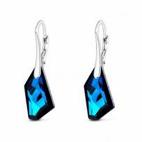 Sidabriniai auskarai „Hyperborea (Bermuda Blue)“ su Swarovski® kristalais