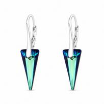Sidabriniai auskarai „Spike (Bermuda Blue)“ su Swarovski® kristalais