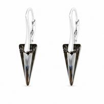 Sidabriniai auskarai „Spike (Silver Night)“ su Swarovski® kristalais
