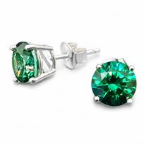 Sidabriniai auskarai „Juno (Green)“ su Swarovski® kristalais