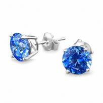 Sidabriniai auskarai moterims DiamondSky „Juno (Arctic Blue)“ su Swarovski kristalais