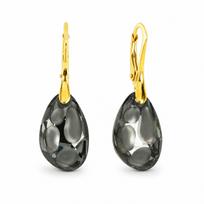 Sidabriniai auskarai „Radiolarian (Silver Night)“ su Swarovski® kristalais