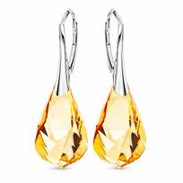 Sidabriniai auskarai „Helix (Golden Shadow)“ su Swarovski® kristalais
