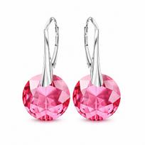 Sidabriniai auskarai „Marianne (Rose)“ su Swarovski® kristalais