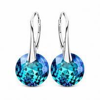 Sidabriniai auskarai „Marianne (Bermuda Blue)“ su Swarovski® kristalais