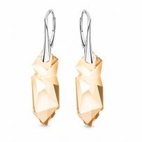 Sidabriniai auskarai moterims DiamondSky „Kaputt (Golden Shadow)“ su Swarovski kristalais
